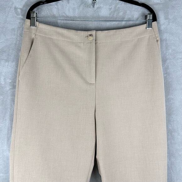 J McLaughlin Pants Womens 14 Tan Plus Straight Leg Trouser Elastic Waist Career - Picture 2 of 14